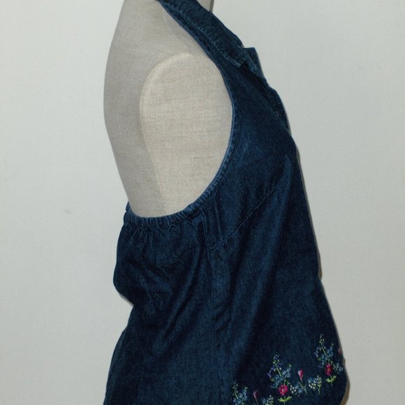 Women's Blue Jean Halter Top Small BOTTOM DOLLAR DROP!!! - Picture 4 of 8